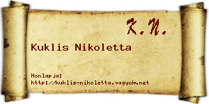 Kuklis Nikoletta névjegykártya