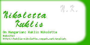 nikoletta kuklis business card